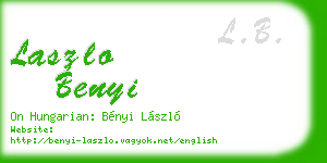 laszlo benyi business card